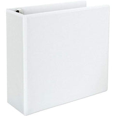 Universal One - 780 Sheet Capacity, 8-1/2 x 11", View Ring Binder - Polypropylene, White - Exact Tool & Supply
