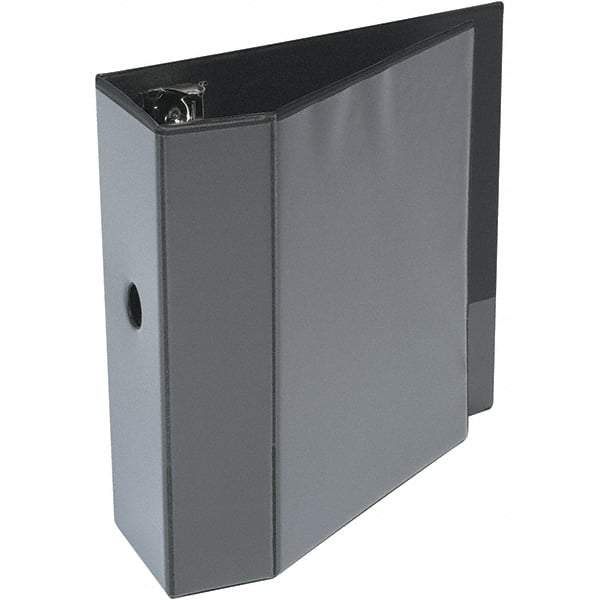 Universal One - 1,050 Sheet Capacity, 8-1/2 x 11", View Ring Binder - Polypropylene, Black - Exact Tool & Supply