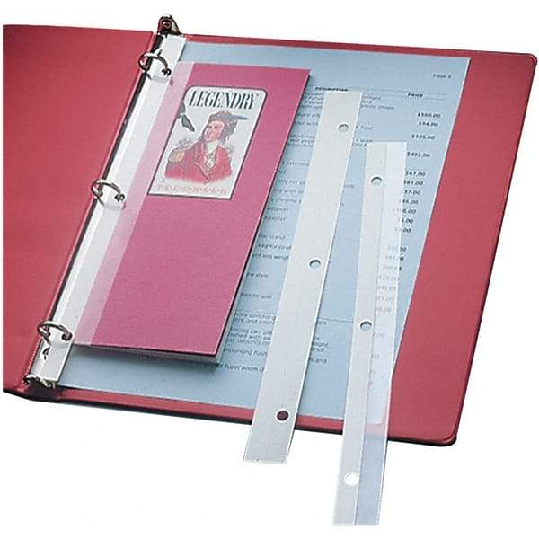C-LINE - 200 Sheet Capacity, 1 x11", Binder Insert Strips - Plastic, Clear - Exact Tool & Supply