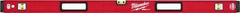 Milwaukee Tool - Magnetic 48" Long 3 Vial Box Beam Level - Aluminum, Red, 1 Level & 2 Plumb Vials - Exact Tool & Supply