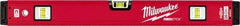 Milwaukee Tool - Magnetic 24" Long 3 Vial Box Beam Level - Aluminum, Red, 1 Level & 2 Plumb Vials - Exact Tool & Supply