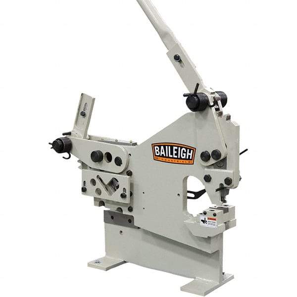 Baileigh - 6-1/4" Throat Depth, 16 Ton Punch Pressure, 5/16" Punch Capacity Ironworker - 39" Wide x 26" High x 16" Deep - Exact Tool & Supply