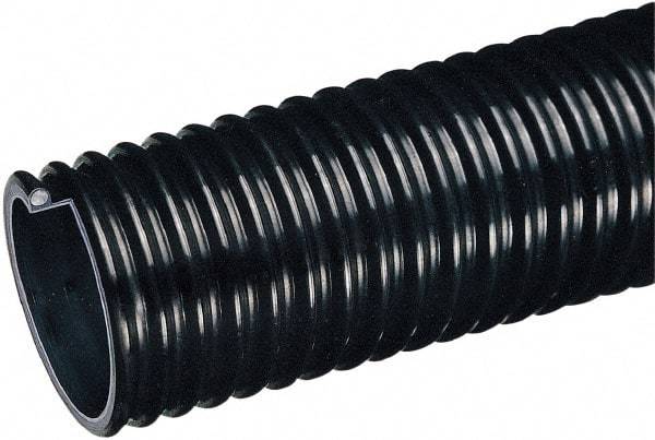 Kuriyama of America - 6" ID x 6.81" OD, 30 Max psi, 28 In. Hg, Dry Material Handling & Transfer Hose - Polyurethane Liner, PVC Cover, -40 to 150°F, 12" Bend Radius, 100' Coil Length, Black - Exact Tool & Supply