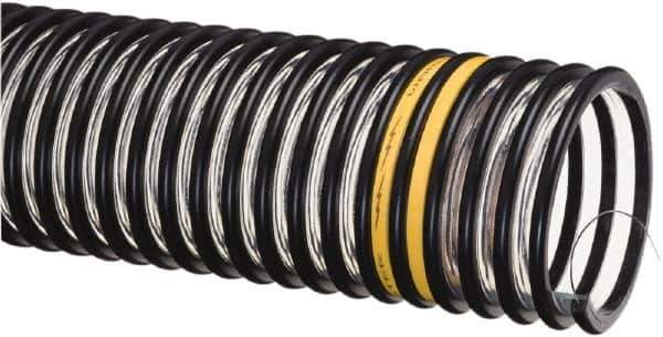 Kuriyama of America - 4" ID x 4.69" OD, 35 Max psi, 28 In. Hg, Dry Material Handling & Transfer Hose - Static Dissipative Polyurethane with Grounding Wire, -40 to 150°F, 12" Bend Radius, 100' Coil Length, Transparent - Exact Tool & Supply