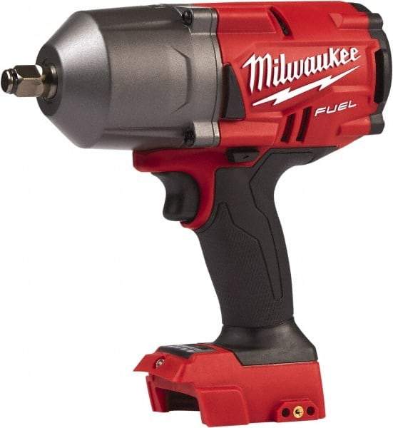 Milwaukee Tool - 1/2" Drive 18 Volt Pistol Grip Cordless Impact Wrench & Ratchet - 1,800 RPM, 0 to 2,400 BPM, 750 Ft/Lb Torque, Lithium-Ion Batteries Not Included - Exact Tool & Supply