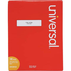 UNIVERSAL - 4" Long, White Paper Laser Label - For Inkjet Printers, Laser Printers - Exact Tool & Supply