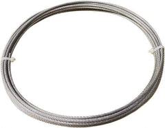 Loos & Co. - 1/16" x 3/64" Diam, Stainless Steel Wire Rope - 270 Lb Breaking Strength, 7 x 7, Vinyl Coating - Exact Tool & Supply