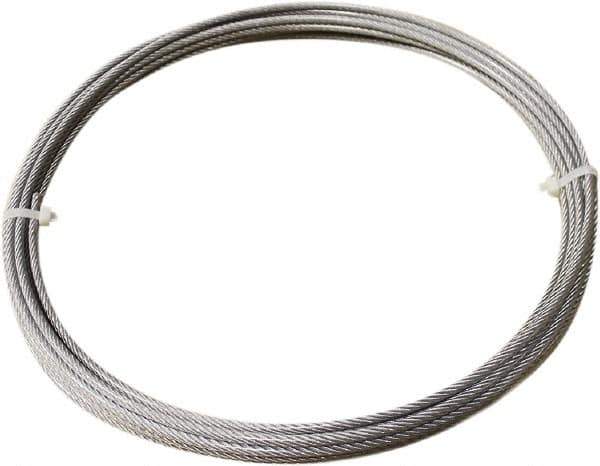 Loos & Co. - 3/32" x 1/16" Diam, Steel Wire Rope - 480 Lb Breaking Strength, 7 x 7, Vinyl Coating - Exact Tool & Supply