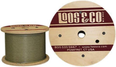 Loos & Co. - 500' Long, 1/16" x 3/64" Diam, Galvanized Steel Wire Rope - 270 Lb Breaking Strength, 7 x 7, Nylon Coating - Exact Tool & Supply