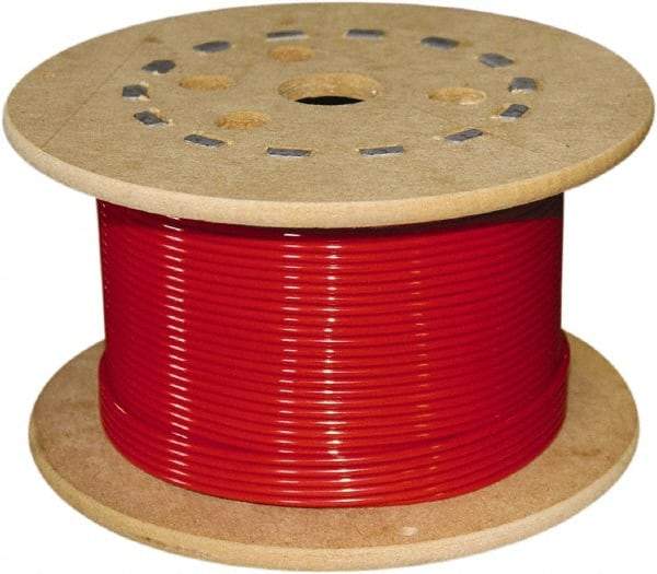 Loos & Co. - 1/8" x 3/32" Diam, Stainless Steel Wire Rope - 920 Lb Breaking Strength, 7 x 7, Vinyl Coating - Exact Tool & Supply
