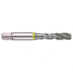 M16x2.0 6H 3-Flute Cobalt Yellow Ring Semi-Bottoming 40 degree Spiral Flute Tap-MolyGlide - Exact Tool & Supply