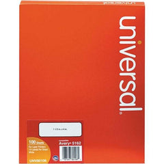 UNIVERSAL - 4" Long, White Paper Laser Label - For Inkjet Printers, Laser Printers - Exact Tool & Supply