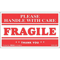 UNIVERSAL - 3-1/2" Long, Clear & Red Paper Shipping Label - For Packages - Exact Tool & Supply