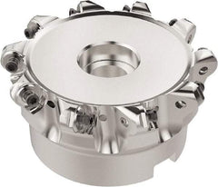 Seco - 89.6mm Cut Diam, 6mm Max Depth, 1-1/2" Arbor Hole, 12 Inserts, RNMU12.. Insert Style, Indexable Copy Face Mill - R220.28 Cutter Style, 8,800 Max RPM, 2 High, Through Coolant, Series R220.28 - Exact Tool & Supply