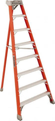 Louisville - 7 Steps, 8' High, Type IA Rating, Fiberglass Tripod Step Ladder - Exact Tool & Supply