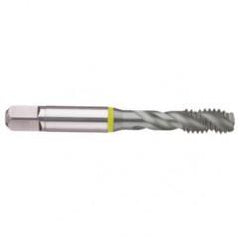 1-12 2B 4-Flute Cobalt Yellow Ring Semi-Bottoming 40 degree Spiral Flute Tap-MolyGlide - Exact Tool & Supply