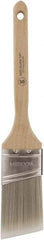 Wooster Brush - 2" Oval/Angle Polyester Angular Brush - 2-11/16" Bristle Length, 6-3/8" Wood Fluted Handle - Exact Tool & Supply