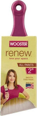 Wooster Brush - 2" Angled Synthetic Angular Brush - 2-3/16" Bristle Length, 2-1/4" Plastic Beavertail Handle - Exact Tool & Supply