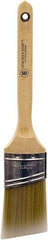 Wooster Brush - 2" Oval/Angle Polyester Angular Brush - 2-11/16" Bristle Length, 6-3/8" Wood Fluted Handle - Exact Tool & Supply