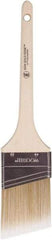Wooster Brush - 2-1/2" Angled Polyester Angular Brush - 2-11/16" Bristle Length, 6-1/2" Wood Fluted Handle - Exact Tool & Supply
