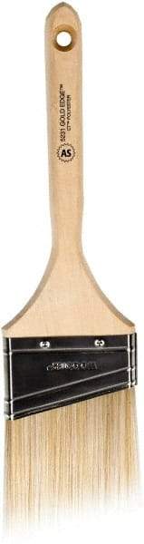 Wooster Brush - 3" Angled Polyester Angular Brush - 2-15/16" Bristle Length, 6-13/16" Wood Fluted Handle - Exact Tool & Supply