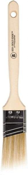 Wooster Brush - 1-1/2" Angled Polyester Angular Brush - 2-7/16" Bristle Length, 6-1/4" Wood Fluted Handle - Exact Tool & Supply