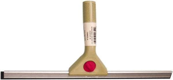 PRO-SOURCE - 16" Rubber Blade Window Squeegee - Tapered End, Single Edge, Gray, Plastic Holder - Exact Tool & Supply