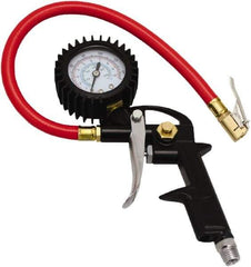 Milton - 0 to 150 psi Dial Easy-Clip Tire Pressure Gauge - 13' Hose Length, 2 psi Resolution - Exact Tool & Supply
