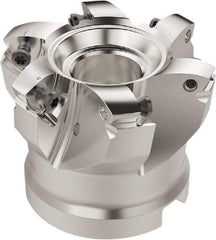 Seco - 6 Inserts, 50.9mm Cutter Diam, 1.8mm Max Depth of Cut, Indexable High-Feed Face Mill - 27mm Arbor Hole Diam, 12.4mm Keyway Width, 50mm High, R220.21 Toolholder, 218.19-160.. Inserts, Series R220.21 - Exact Tool & Supply