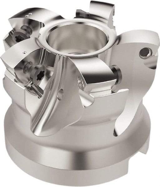 Seco - 5 Inserts, 33.7mm Cutter Diam, 1.8mm Max Depth of Cut, Indexable High-Feed Face Mill - 22mm Arbor Hole Diam, 10.4mm Keyway Width, 40mm High, R220.21 Toolholder, 218.19-160.. Inserts, Series R220.21 - Exact Tool & Supply