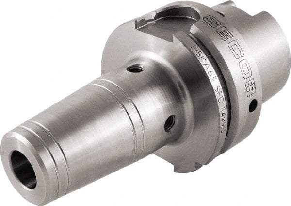 Seco - 25mm Hole Diam, HSK100A Taper Shank Shrink Fit Tool Holder & Adapter - 86mm Projection, 44mm Nose Diam, 47mm Clamping Depth, Through Coolant - Exact Tool & Supply