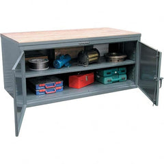 Strong Hold - Stationary Work Benches, Tables Type: Work Bench Top Material: Maple work surface 1-3/4" thick - Exact Tool & Supply