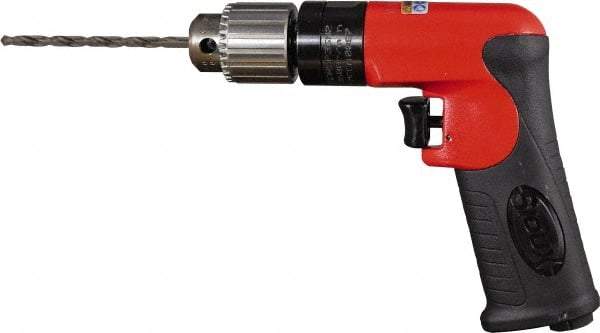 Sioux Tools - 1/4" Keyed Chuck - Pistol Grip Handle, 3,600 RPM, 12 LPS, 0.5 hp, 90 psi - Exact Tool & Supply