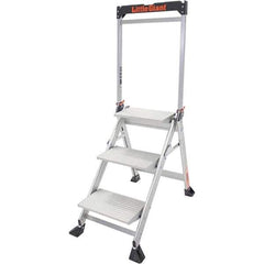 Little Giant Ladder - 3 Steps, 3' High, Type IAA Rating, Aluminum Step Stand - 375 Lb Capacity, 21-1/2" Base Width - Exact Tool & Supply