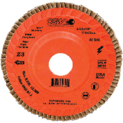 5″ × 7/8″ Z3-80 Grit - Compact Trimmable Premium Zirconia Z3 Flap Disc - Exact Tool & Supply