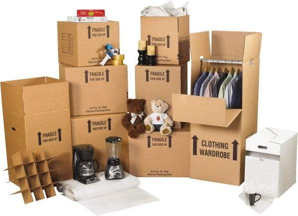 Made in USA - Moving & Box Kits Kit Type: Deluxe Home Moving Kit Number of Boxes: 118 - Exact Tool & Supply