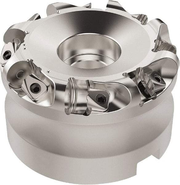 Seco - 50.32mm Cut Diam, 6mm Max Depth, 32mm Arbor Hole, 8 Inserts, RN.. 1207 Insert Style, Indexable Copy Face Mill - R220.26 Cutter Style, 9,400 Max RPM, 50mm High, Through Coolant, Series R220.26 - Exact Tool & Supply
