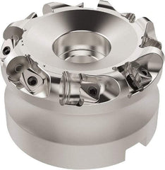 Seco - 50.32mm Cut Diam, 6mm Max Depth, 32mm Arbor Hole, 8 Inserts, RN.. 1207 Insert Style, Indexable Copy Face Mill - R220.26 Cutter Style, 9,400 Max RPM, 50mm High, Through Coolant, Series R220.26 - Exact Tool & Supply