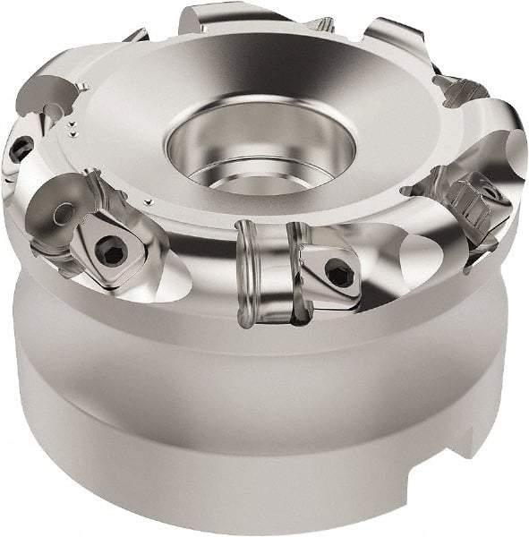 Seco - 112.28mm Cut Diam, 6mm Max Depth, 1-1/4" Arbor Hole, 7 Inserts, RN.. 1207 Insert Style, Indexable Copy Face Mill - R220.26 Cutter Style, 9,400 Max RPM, 2 High, Through Coolant, Series R220.26 - Exact Tool & Supply