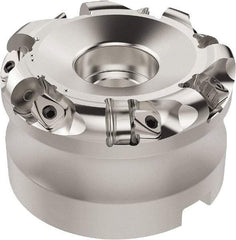 Seco - 112.28mm Cut Diam, 6mm Max Depth, 1-1/4" Arbor Hole, 7 Inserts, RN.. 1207 Insert Style, Indexable Copy Face Mill - R220.26 Cutter Style, 9,400 Max RPM, 2 High, Through Coolant, Series R220.26 - Exact Tool & Supply