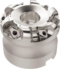 Seco - 50.32mm Cut Diam, 6mm Max Depth, 27mm Arbor Hole, 6 Inserts, RN.. 1207 Insert Style, Indexable Copy Face Mill - R220.26 Cutter Style, 10,600 Max RPM, 50mm High, Through Coolant, Series R220.26 - Exact Tool & Supply