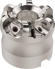 Seco - 37.33mm Cut Diam, 6mm Max Depth, 22mm Arbor Hole, 6 Inserts, RN.. 1204 Insert Style, Indexable Copy Face Mill - R220.26 Cutter Style, 16,700 Max RPM, 45mm High, Through Coolant, Series R220.26 - Exact Tool & Supply