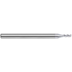 Harvey Tool - Corner Radius & Corner Chamfer End Mills; Mill Diameter (Inch): 1/8 ; Mill Diameter (Decimal Inch): 0.1250 ; End Type: Corner Radius ; Corner Radius (Inch): 1/64 ; Corner Radius (Decimal Inch): 0.0150 ; Number of Flutes: 3 - Exact Tool & Supply