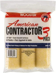Wooster Brush - 3/8" Nap, 9" Wide Paint Roller Cover - Semi-Smooth Texture, Knitted - Exact Tool & Supply