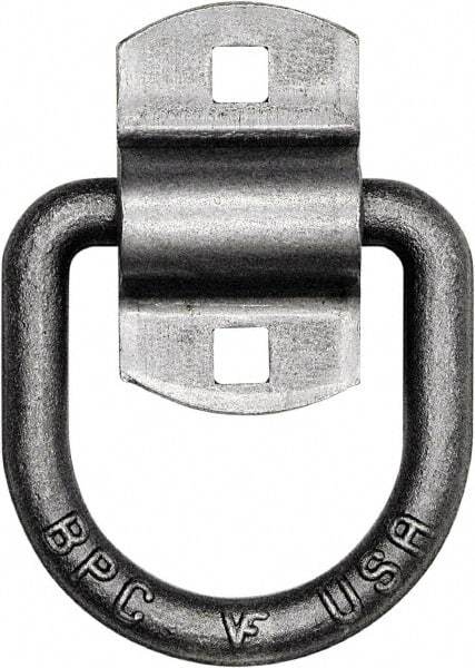 Buyers Products - Steel D-Ring with 2-Hole Mounting Bracket - 3-1/2" Long, Gray, For Use with Cargo Control - Exact Tool & Supply