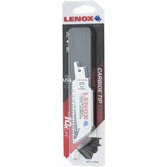 Lenox - 4" Long x 1" Thick, Bi-Metal Reciprocating Saw Blade - Tapered Profile, 8 TPI, Toothed Edge, Tang Shank - Exact Tool & Supply