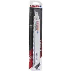 Lenox - 9" Long x 1" Thick, Bi-Metal Reciprocating Saw Blade - Tapered Profile, 8 TPI, Toothed Edge, Tang Shank - Exact Tool & Supply