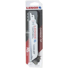 Lenox - 6" Long x 1" Thick, Bi-Metal Reciprocating Saw Blade - Tapered Profile, 8 TPI, Toothed Edge, Tang Shank - Exact Tool & Supply