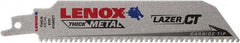 Lenox - 6" Long x 1" Thick, Bi-Metal Reciprocating Saw Blade - Tapered Profile, 8 TPI, Toothed Edge, Tang Shank - Exact Tool & Supply