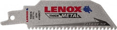 Lenox - 4" Long x 1" Thick, Bi-Metal Reciprocating Saw Blade - Tapered Profile, 8 TPI, Toothed Edge, Tang Shank - Exact Tool & Supply